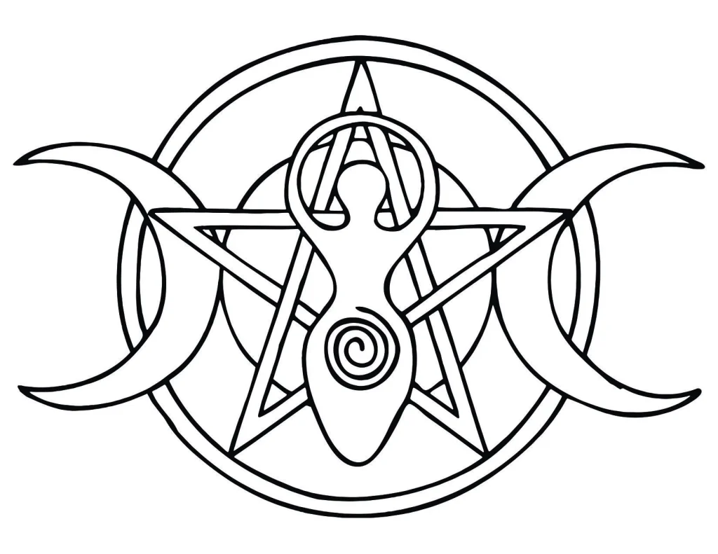 Triple Goddess Symbol.
Wicca religion symbol,
wiccan symbols,