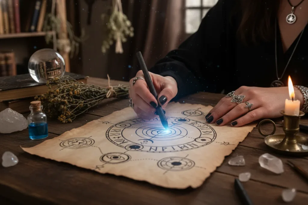 Green witch sigils