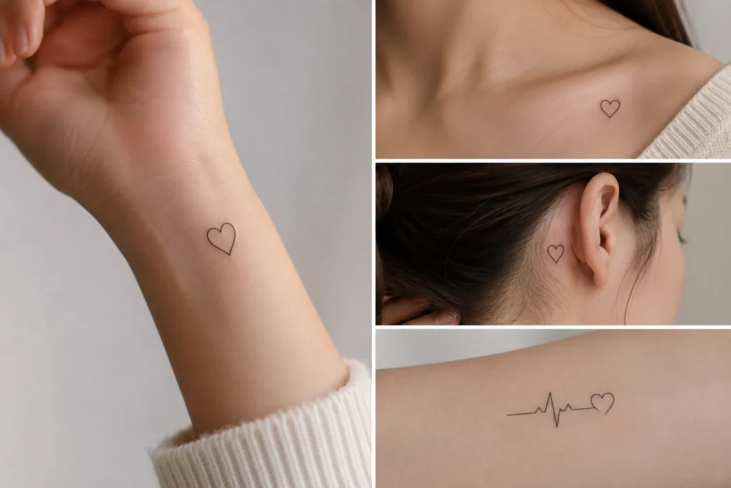 Minimalist Fine-Line Heart Tattoo