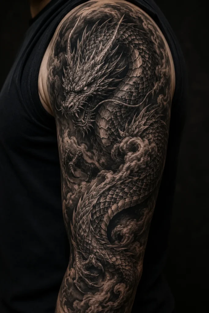 Black and Grey Dragon