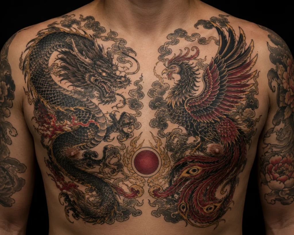 Dragon and Phoenix Tattoo